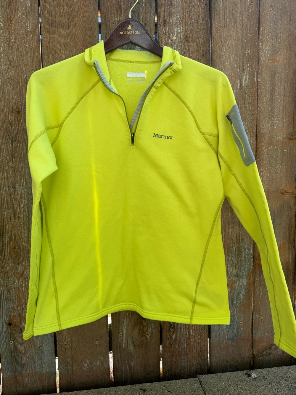 Marmot Women’s Yellow Chartreuse 1/4 Zip Fleece Pullover Sweatshirt Size Large